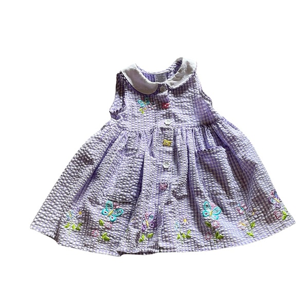 Vintage Gingham Embroidered Dress 18 Months - Picture 2 of 8